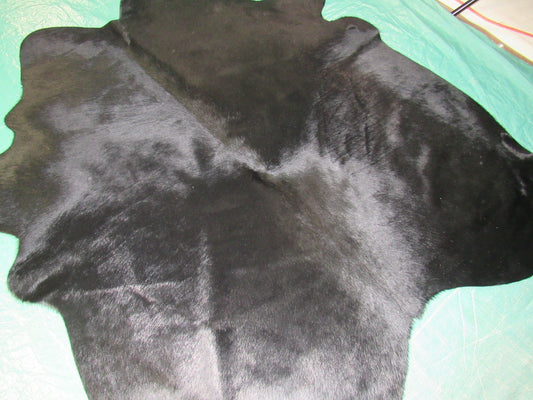 Dyed Black Cowhide Rug - Size: 5.5' x 5' M-1179