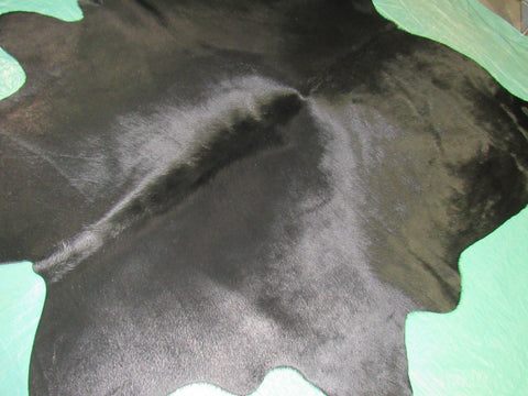 Dyed Black Cowhide Rug - Size: 5.5' x 5' M-1179