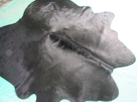 Dyed Black Cowhide Rug - Size: 5.5' x 5' M-1179