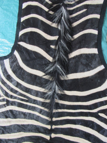 Felted Zebra Skin # 112 (Awesome quality, tail is 38", super nice quality and big wide neck) Size: 8.2x7 feet