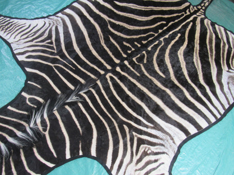 Felted Zebra Skin # 113 (beautiful and unique, tail is around 37", super nice quality) Size: 8x7 feet