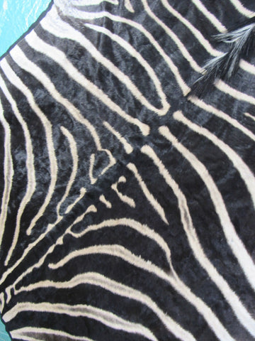 Felted Zebra Skin # 113 (beautiful and unique, tail is around 37", super nice quality) Size: 8x7 feet