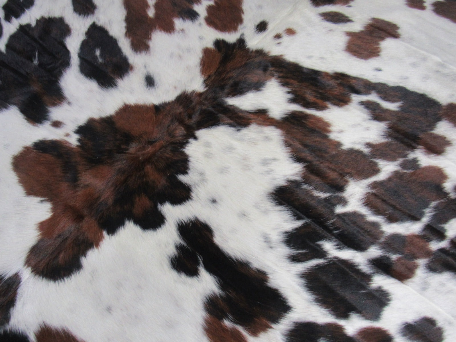 Tricolor Cowhide Rug (lots of white and even spots) Size: 7x7.2 feet M-1193