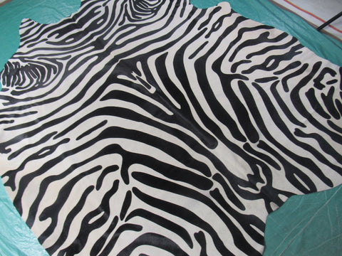 Upholstery Zebra Print Cowhide Rug Size: 7x6.7 feet C-1637