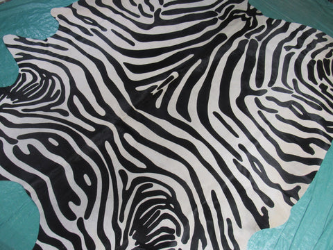 Upholstery Zebra Print Cowhide Rug Size: 7x6.7 feet C-1637