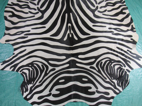 Upholstery Zebra Print Cowhide Rug Size: 7x6.7 feet C-1637