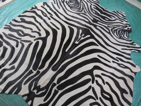 Upholstery Zebra Print Cowhide Rug Size: 7x6.7 feet C-1637