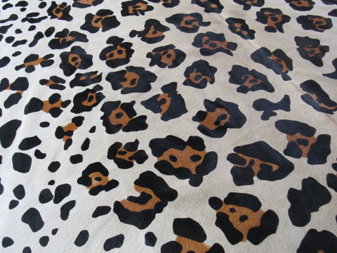 Jaguar Print Cowhide Rug Size: 7x6 feet B-078