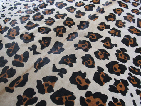 Jaguar Print Cowhide Rug Size: 7x6 feet B-078