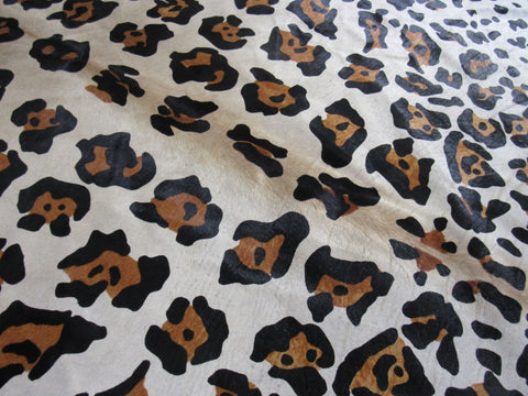 Jaguar Print Cowhide Rug Size: 7x6 feet B-078