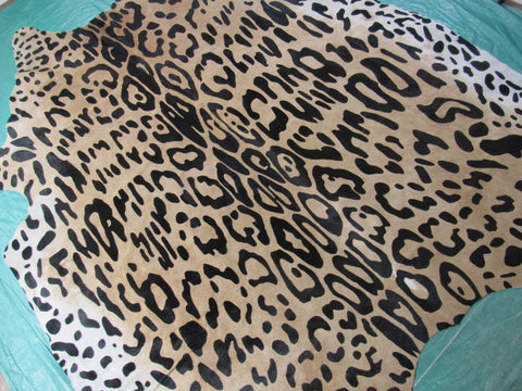 Jaguar Print Cowhide Rug Size: 7.5x6.5 feet C-1639