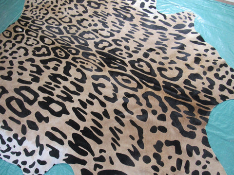 Jaguar Print Cowhide Rug Size: 7.5x6.5 feet C-1639