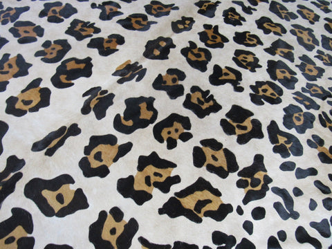 Jaguar Print Cowhide Rug (thinner than usual) Size: 6.5x6 feet B-079