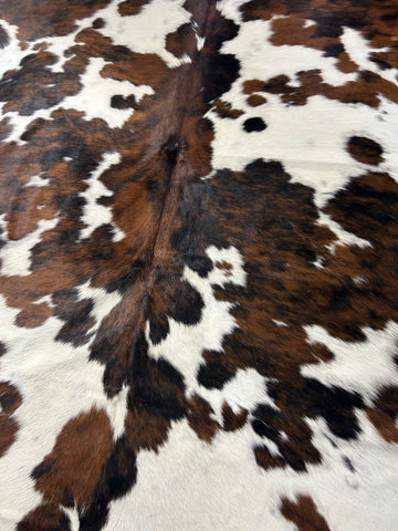 Tricolor Cowhide Rug (quite speckled/ gorgeous) Size: 7.7x7 feet M-1614