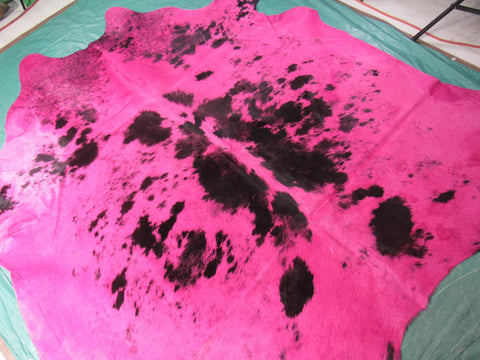 Salt & Pepper Dyed Pink Cowhide Rug Size: 7.5x8 feet C-1643