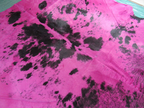 Salt & Pepper Dyed Pink Cowhide Rug Size: 7.5x8 feet C-1643