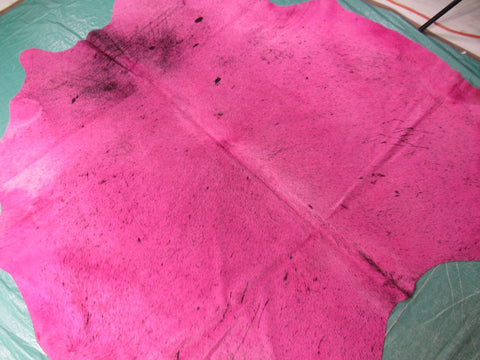 Salt & Pepper Dyed Pink Cowhide Rug - Size: 7' x 6.5' C-1644