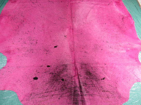 Salt & Pepper Dyed Pink Cowhide Rug - Size: 7' x 6.5' C-1644