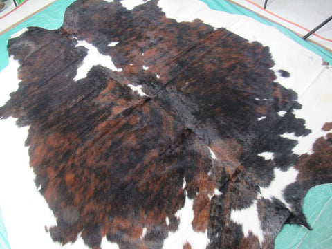 Tricolor Cowhide Rug Size: 7.5x7 feet M-1196