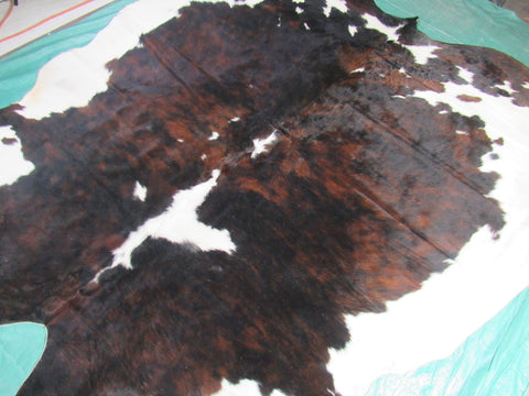 Tricolor Cowhide Rug Size: 7.5x7 feet M-1196