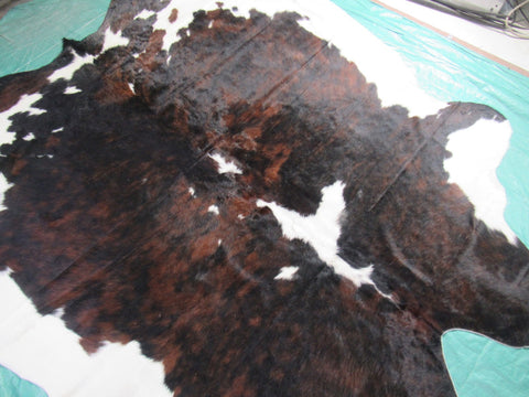 Tricolor Cowhide Rug Size: 7.5x7 feet M-1196