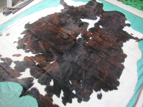 Tricolor Cowhide Rug Size: 7.5x7 feet M-1196