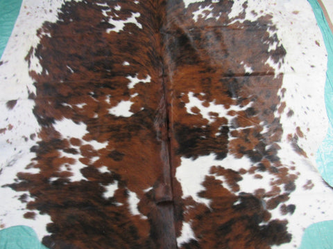 Tricolor Cowhide Rug Size: 7.7x6.7 feet M-1197