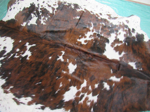 Tricolor Cowhide Rug Size: 7.7x6.7 feet M-1197