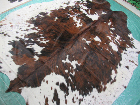 Tricolor Cowhide Rug Size: 7.7x6.7 feet M-1197