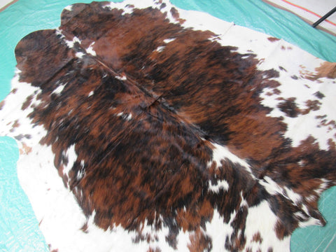 Tricolor Cowhide Rug Size: 6.5x6 feet M-1198