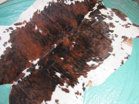 Tricolor Cowhide Rug Size: 6.5x6 feet M-1198