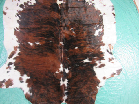 Tricolor Cowhide Rug Size: 6.5x6 feet M-1198