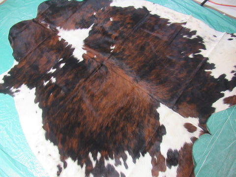 Tricolor Cowhide Rug Size: 6.5x6 feet M-1203