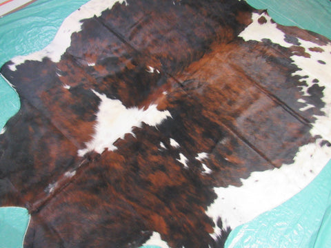 Tricolor Cowhide Rug Size: 6.5x6 feet M-1203