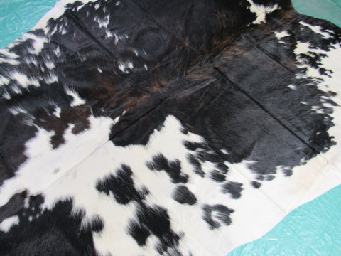 Dark Tricolor Cowhide Rug Size: 8.2x6.2 feet M-1207