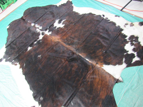 Dark Tricolor Cowhide Rug Size: 7.2x7 feet M-1208