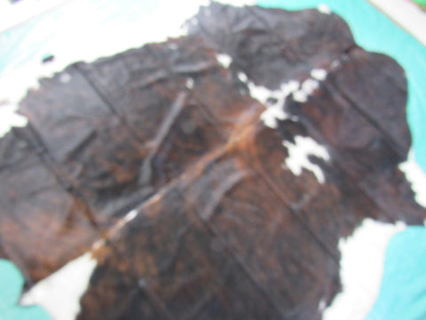 Dark Tricolor Cowhide Rug Size: 7.2x7 feet M-1208