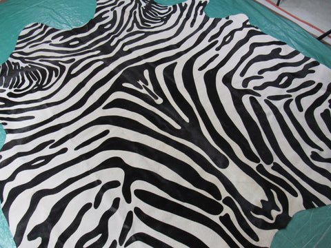 Upholstery Zebra Cowhide Rug (1 patch) Size: 6.5x6.5 feet C-1656