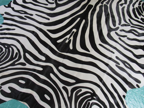 Upholstery Zebra Cowhide Rug (1 patch) Size: 6.5x6.5 feet C-1656