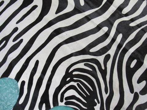 Upholstery Zebra Cowhide Rug (1 patch) Size: 6.5x6.5 feet C-1656