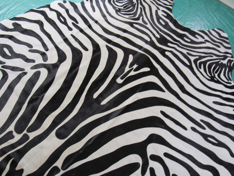 Upholstery Zebra Cowhide Rug (1 patch) Size: 6.5x6.5 feet C-1656