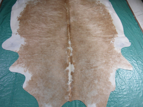 Beige Brindle Cowhide Rug (white belly and spine) Size: 7x6 feet M-1213