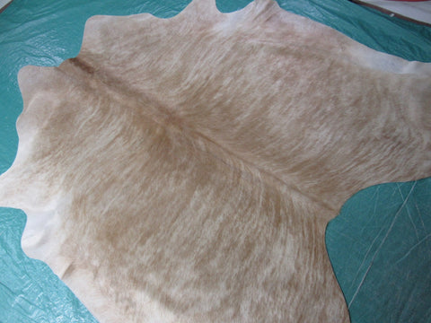 Beige Brindle Cowhide Rug (has a stitch but hardly shows) Size: 6.2x6 feet M-1214