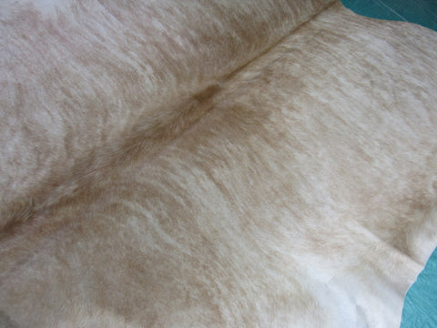 Beige Brindle Cowhide Rug (has a stitch but hardly shows) Size: 6.2x6 feet M-1214