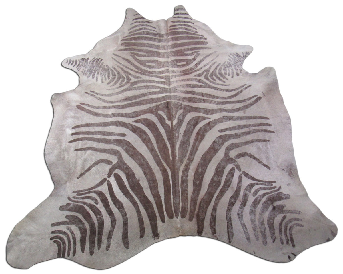 Acid Washed Zebra Print Cowhide Rug Size: 8' X6 3/47' Beige/Brown Zebra Acid Washed Cowhide Rug K-166