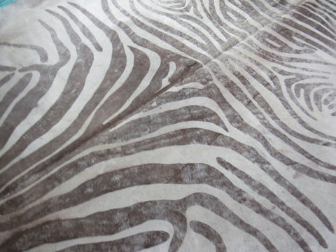 Acid Washed Zebra Print Cowhide Rug Size: 8' X6 3/47' Beige/Brown Zebra Acid Washed Cowhide Rug K-166