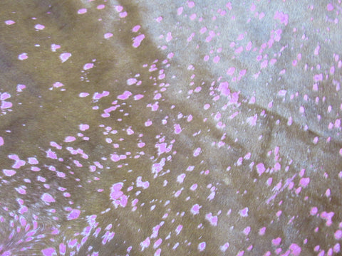 Pink Cowhide Rug Size: 8' X 7' Brown/Pink Acid Washed Cowhide Rug K-166a