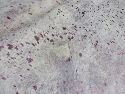 Pink Metallic Acid Washed Cowhide Rug - Size: 8 3/4' x 7' K-168a