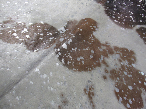 Silver Cowhide Rug Size: 7' X 6' Brown/Silver Acid Washed Cowhide Rug K-170