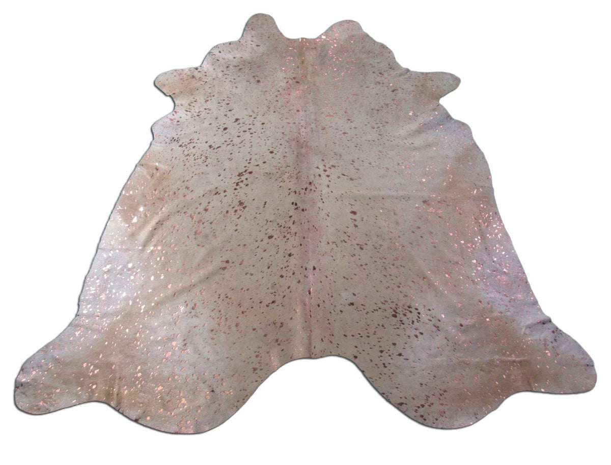 Rose Metallic Cowhide Rug - Size: 7' x 7' K-170a